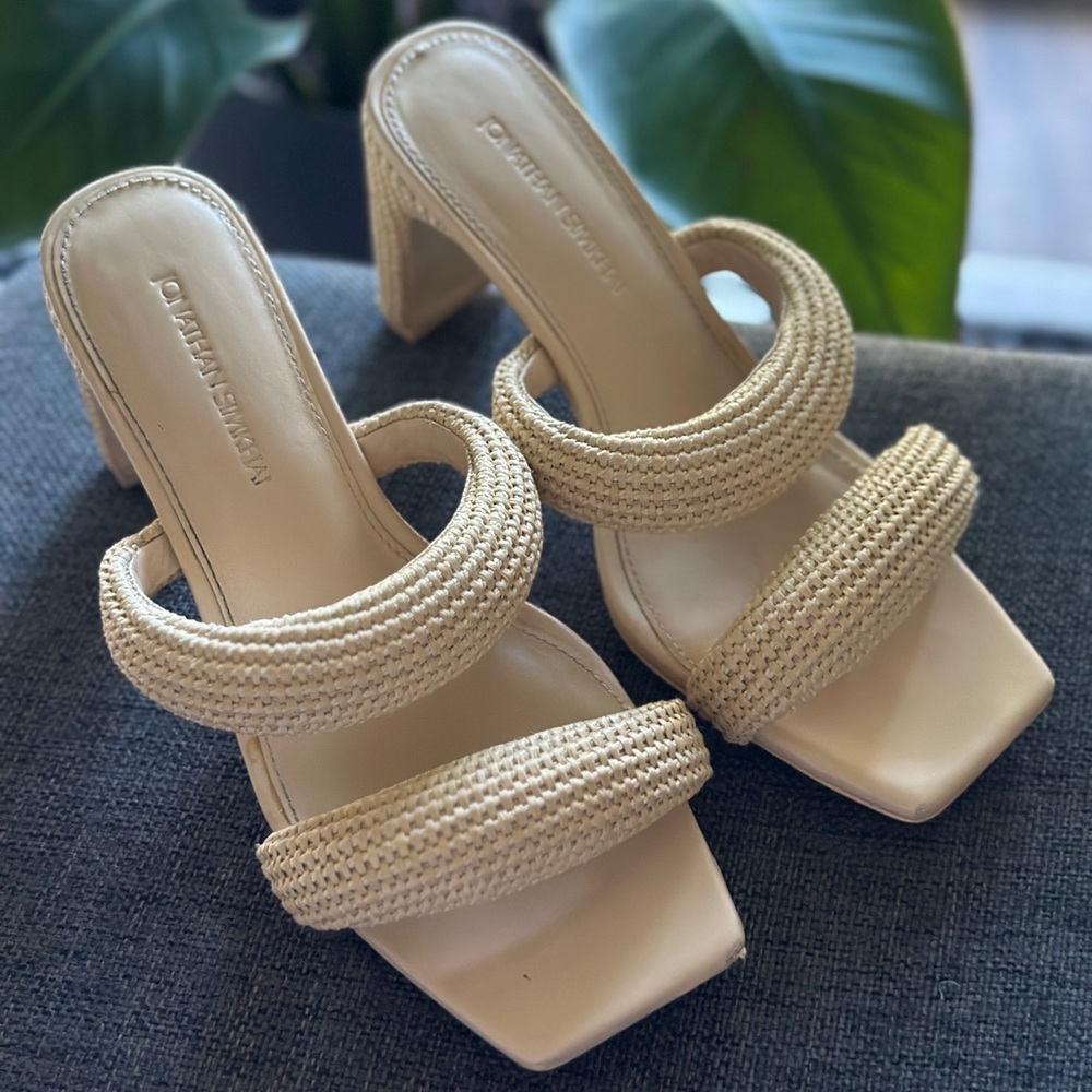 SIMKHAI Puffy Strap Raffia Sandals - Picture 3 of 15